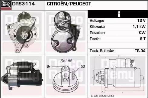 Remy DRS3114 - Стартер autocars.com.ua