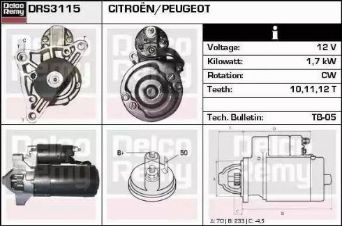 Remy DRS3115 - Стартер autocars.com.ua