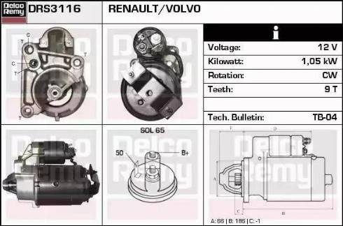 Remy DRS3116 - Стартер autodnr.net