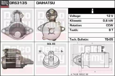 Remy DRS3135 - Стартер autocars.com.ua