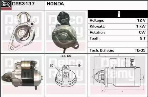 Remy DRS3137 - Стартер autocars.com.ua