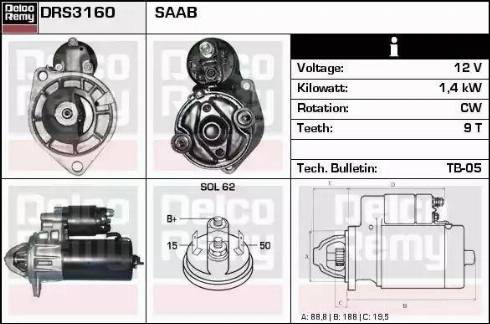 Remy DRS3160 - Стартер autocars.com.ua