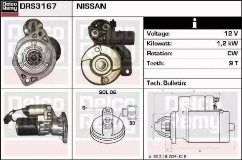 Remy DRS3167 - Стартер autocars.com.ua