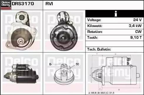 Remy DRS3170 - Стартер autocars.com.ua