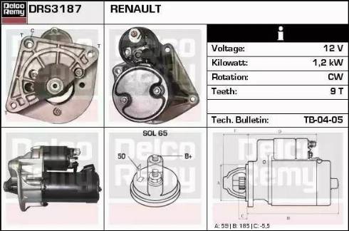 Remy DRS3187 - Стартер autocars.com.ua