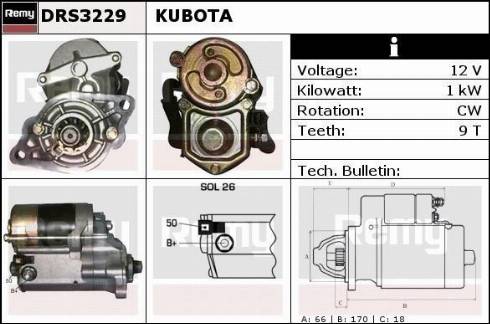 Remy DRS3229 - Стартер autocars.com.ua