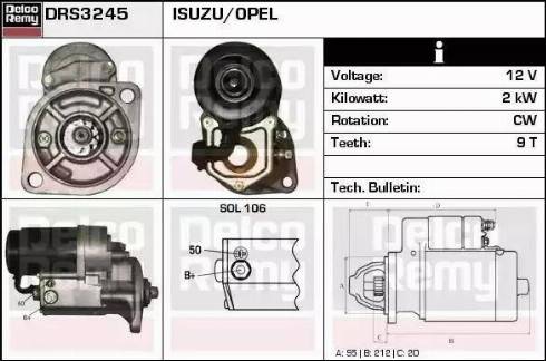 Remy DRS3245 - Стартер autocars.com.ua