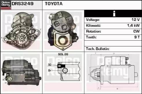 Remy DRS3249 - Стартер autocars.com.ua