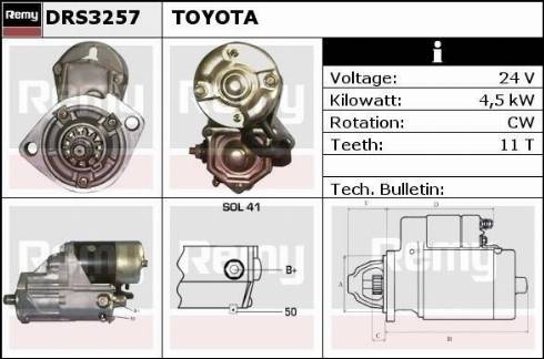 Remy DRS3257 - Стартер autocars.com.ua