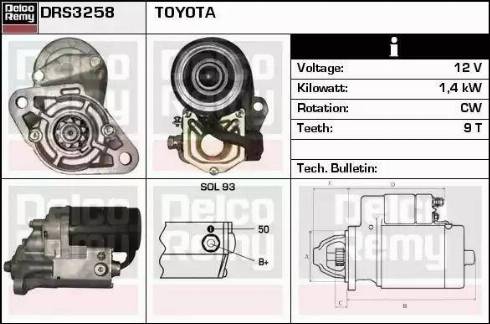 Remy DRS3258 - Стартер autocars.com.ua