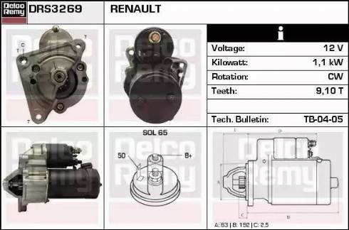 Remy DRS3269 - Стартер avtokuzovplus.com.ua