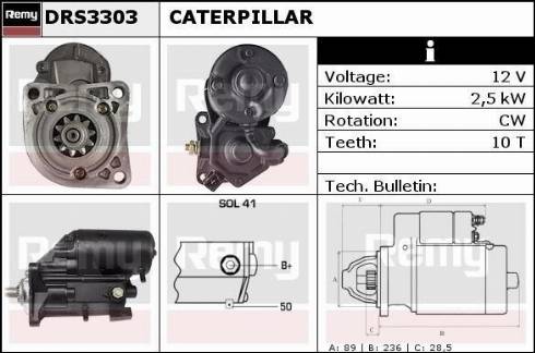 Remy DRS3303 - Стартер autocars.com.ua