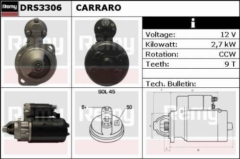 Remy DRS3306 - Стартер autocars.com.ua