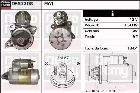 Remy DRS3308 - Стартер autodnr.net