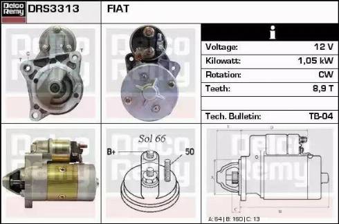 Remy DRS3313 - Стартер autocars.com.ua