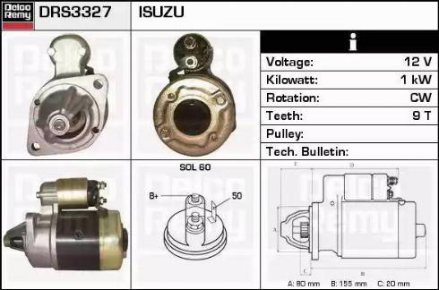 Remy DRS3327 - Стартер autocars.com.ua