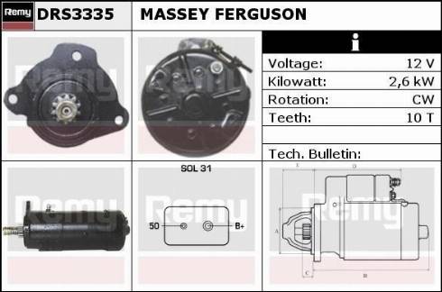 Remy DRS3335 - Стартер autocars.com.ua