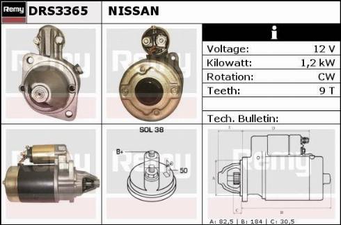 Remy DRS3365 - Стартер autocars.com.ua