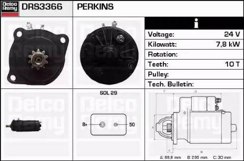 Remy DRS3366 - Стартер autocars.com.ua