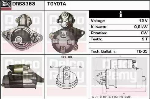 Remy DRS3383 - Стартер autocars.com.ua