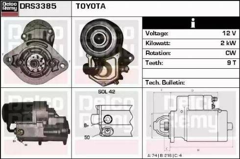 Remy DRS3385 - Стартер autocars.com.ua