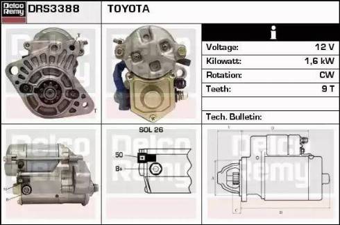 Remy DRS3388 - Стартер autocars.com.ua