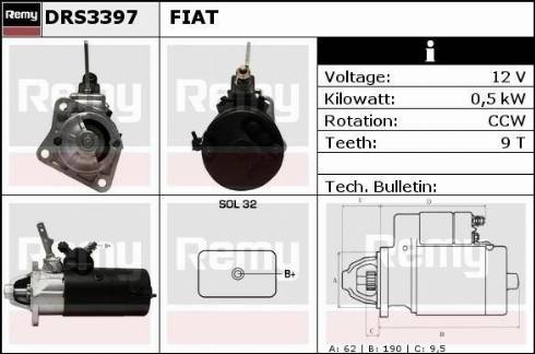 Remy DRS3397 - Стартер autocars.com.ua