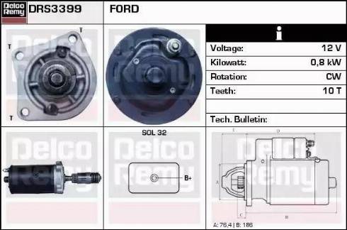 Remy DRS3399 - Стартер autocars.com.ua