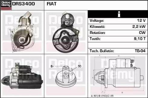 Remy DRS3400 - Стартер autocars.com.ua