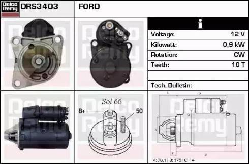 Remy DRS3403 - Стартер autocars.com.ua