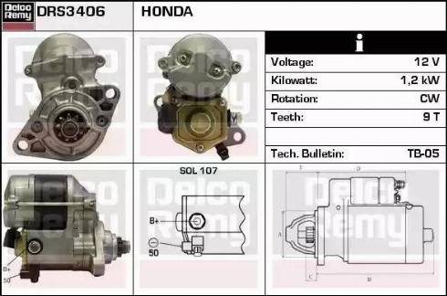 Remy DRS3406 - Стартер autocars.com.ua