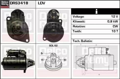 Remy DRS3418 - Стартер autocars.com.ua