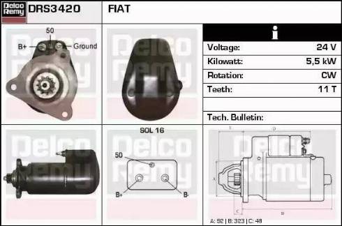 Remy DRS3420 - Стартер autocars.com.ua