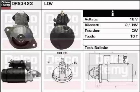 Remy DRS3423 - Стартер autocars.com.ua