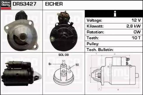 Remy DRS3427 - Стартер autocars.com.ua