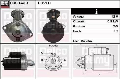 Remy DRS3433 - Стартер autocars.com.ua