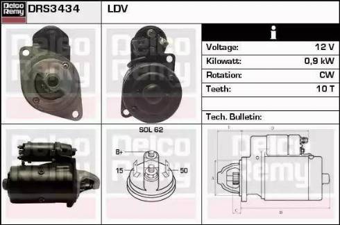 Remy DRS3434 - Стартер autocars.com.ua