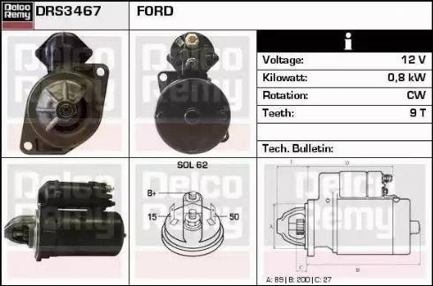 Remy DRS3467 - Стартер autocars.com.ua