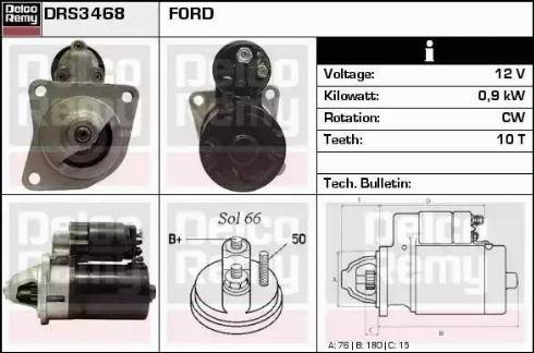 Remy DRS3468 - Стартер autocars.com.ua