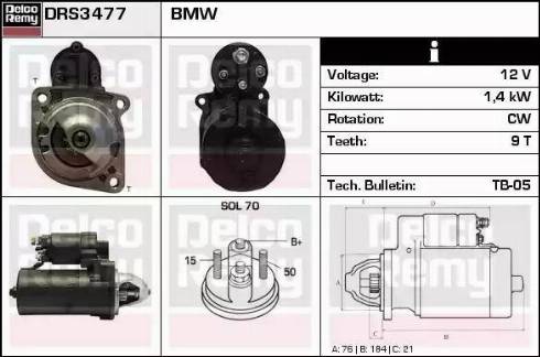 Remy DRS3477 - Стартер autocars.com.ua