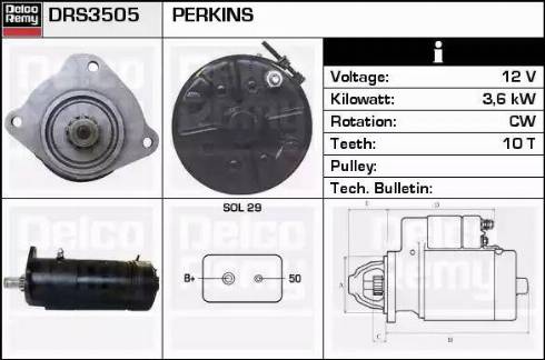 Remy DRS3505 - Стартер autocars.com.ua