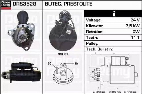 Remy DRS3528 - Стартер autocars.com.ua