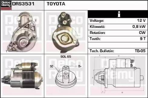 Remy DRS3531 - Стартер autocars.com.ua