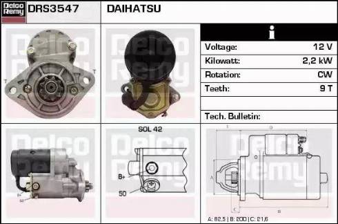 Remy DRS3547 - Стартер autocars.com.ua