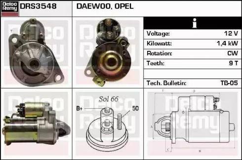 Remy DRS3548 - Стартер autocars.com.ua