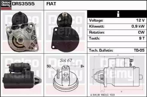 Remy DRS3555 - Стартер avtokuzovplus.com.ua