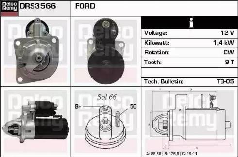 Remy DRS3566 - Стартер autocars.com.ua