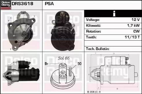 Remy DRS3618 - Стартер autocars.com.ua