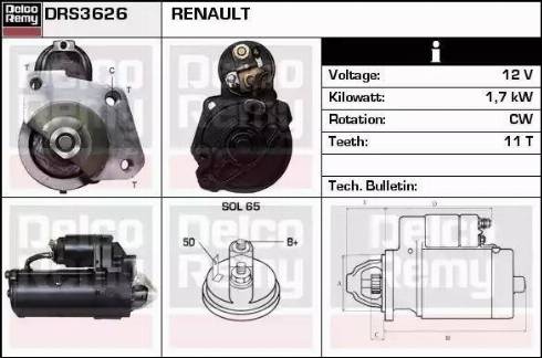 Remy DRS3626 - Стартер avtokuzovplus.com.ua