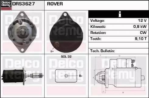 Remy DRS3627 - Стартер avtokuzovplus.com.ua